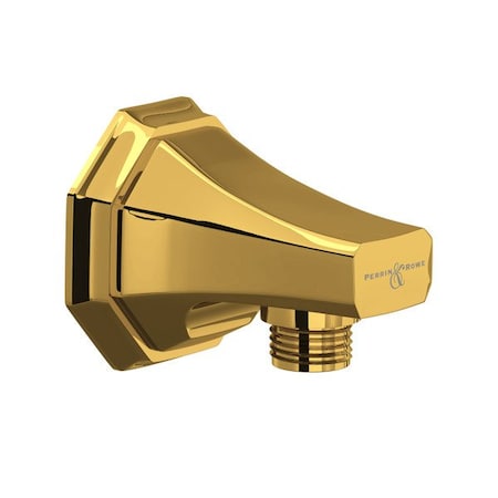 Deco Wall Outlet For Handshower In Unlacquered Brass